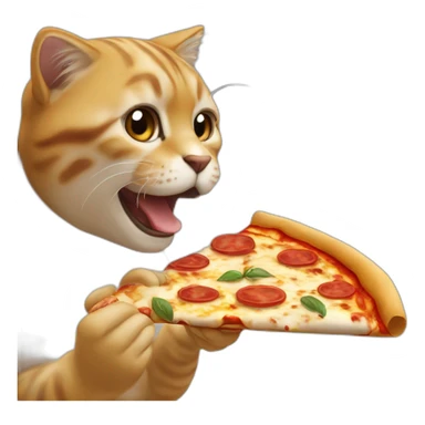 Chat qui mange une pizza sticker