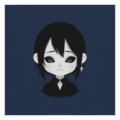 goth banner, cute, expressive, minimal, variation 1 sticker