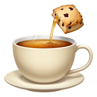 scone being dunked in a cup of British tea sticker