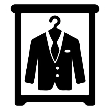 Closet icon with formal wear inside, curated professional looks sticker