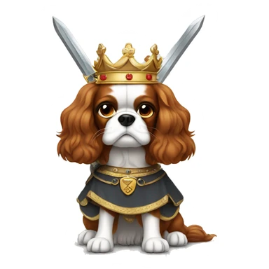 caviler king charles with sword sticker