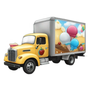 Black clown eating ice cream on a truck sticker