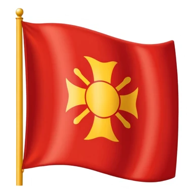 Una bandera con 3 franjas horizontales, la primera roja, la segunda amarilla y la tercera morada sticker