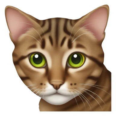 Brown tabby cat green eyes sticker