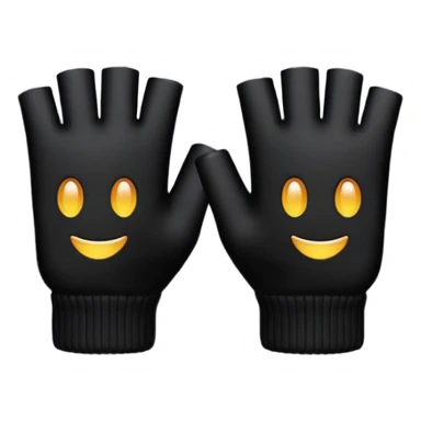 A pair of Black fingerless cotton gloves sticker