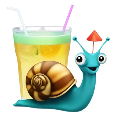 snail with cocktail sticker