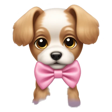 Schicchon puppy pink bow sticker