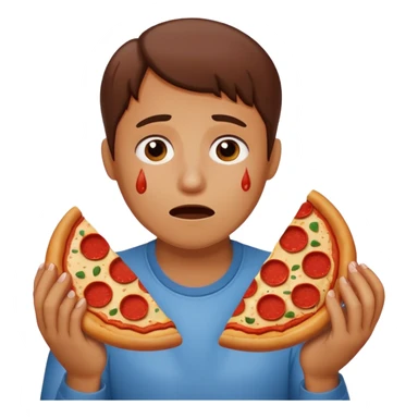 crying for pepperoni pizza sticker
