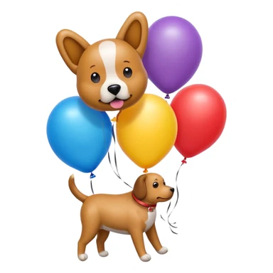 dog shaped flying balloons sticker