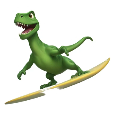 Surfing dinasour  sticker
