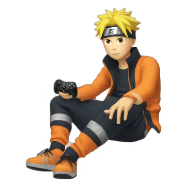 Naruto Uzumaki playing xbox sticker