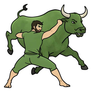 Fighting a bull sticker