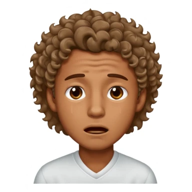 handsome brown boy with light curls and a good sharp jawline crying sticker