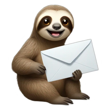 Sloth receiving mail sticker