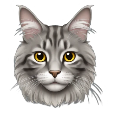 Cat maine coon grey sticker