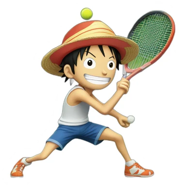 Luffy fait du tennis sticker