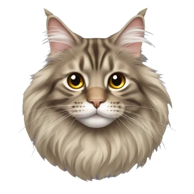 maine coon cat with hair in a circle sticker