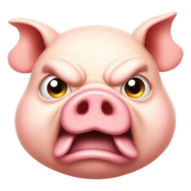 super fat angry pig head sticker