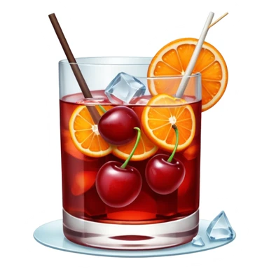 Mach mir einen Cherry Negroni mit viel Eiswürfeln und nur einer einzigen Scheibe Orange im Glas und einer Kirsche als Deko sticker