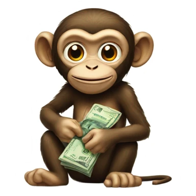 monkey with money sticker