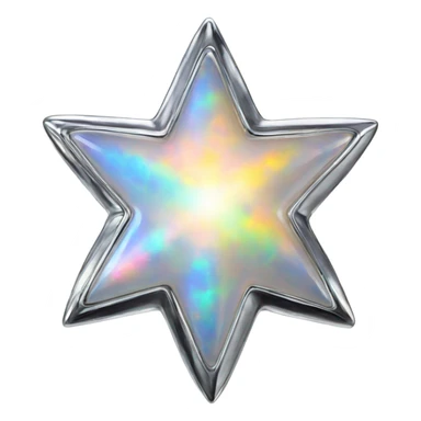 silver star chrome opal sticker