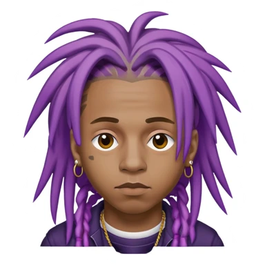 Juice WRLD rapper with purple dreadlocks sticker