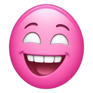 pink laughing oval sticker