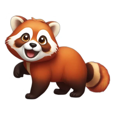 Red panda shaking its tail sticker