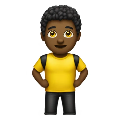 half black leather, yellow t-shirt sticker