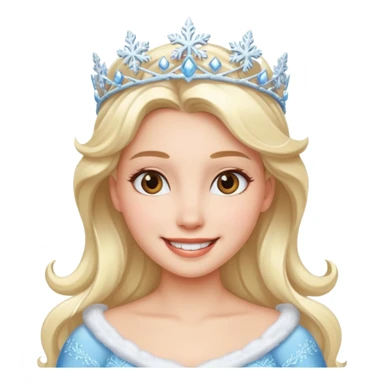 a smiling snow princess sticker