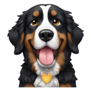 Berner sennen dog with a plushie in his mouth sticker