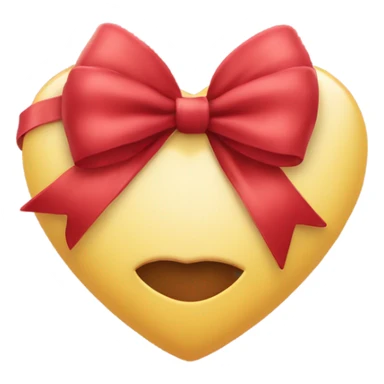 Aheart with a decorative bow on it, sticker