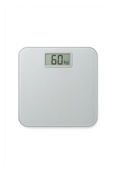 bilancia pesapersone vista dall'alto che pesa 60 kg sticker