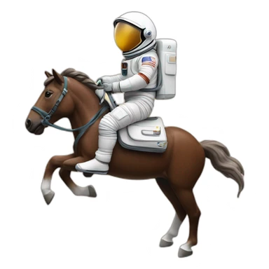 Astronaut with helmet closed riding a wild horse sticker