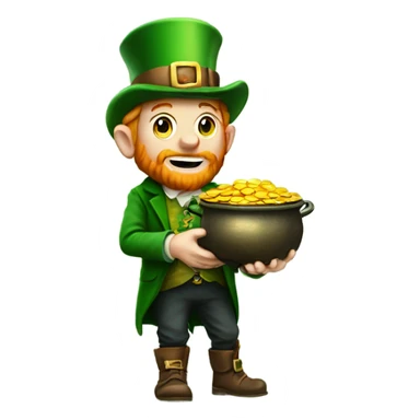 a leprechaun finding a pot of gold sticker