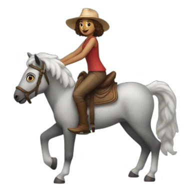 woman-riding-lemur-like-horsebackriding sticker