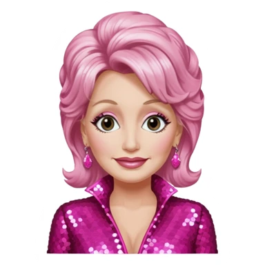 Dolly Parton with dark pink sequin outfit sticker