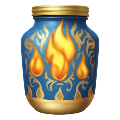 flame on jar egypt gold white blue  sticker
