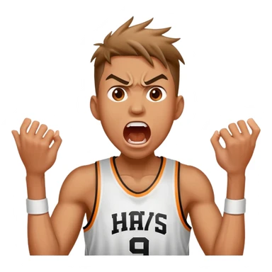 basketball player screaming in hype sticker