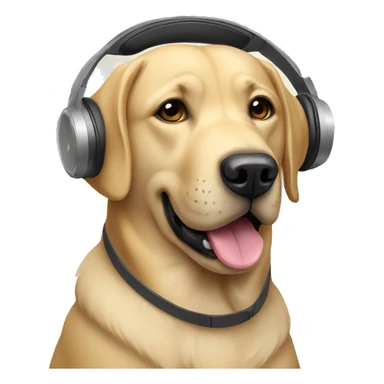 Labrador dog , sing and wear headphones  sticker