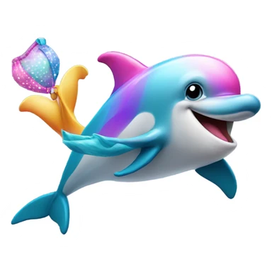 Dolphin with a bra sticker