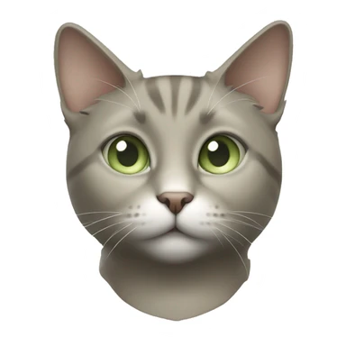 dark beige, grey and white cat with pale green eyes  sticker