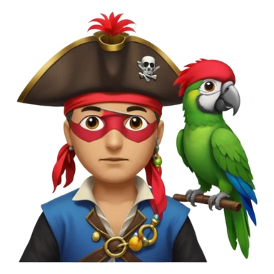 pirate and parrot sticker