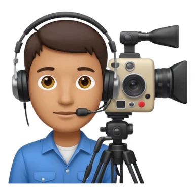 Camera man with camera with stand sticker