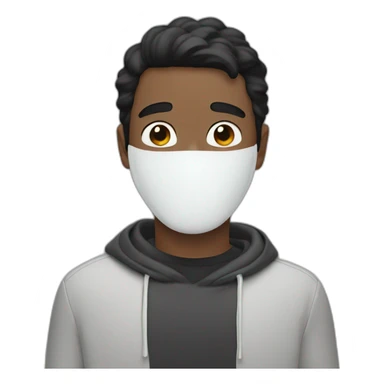 black haired man with white glue drips covering his face sticker