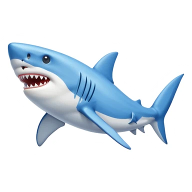 A shark with blue Nike shoes ￼￼￼￼ sticker