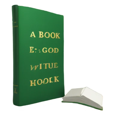 a book with a green cover and gold lettering a book with a white cover and gold lettering sticker