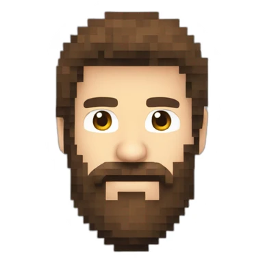 Flat Pixelated 8bit full beard sticker