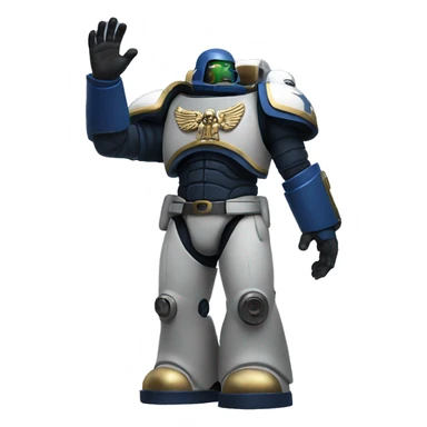 space marine raised hands sticker