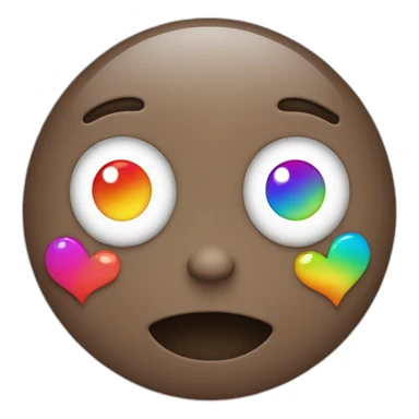 face with rainbow heart eyes sticker